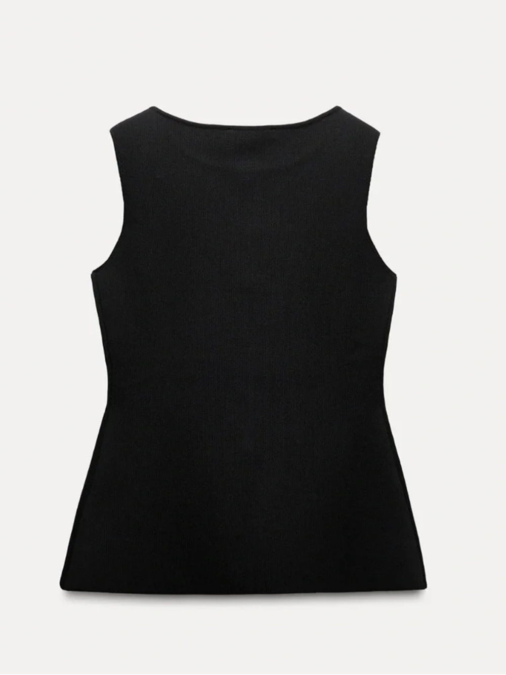 Zara Black Sleeveless Button-Front Knit Vest - Size Medium - Picture 2 of 12